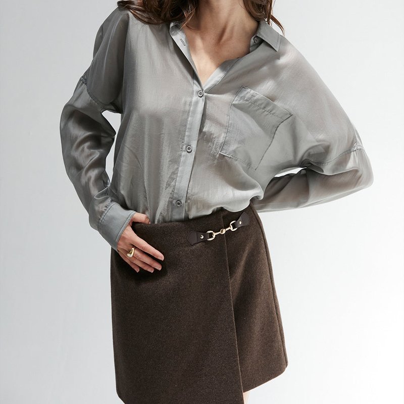 Crescent Jamey Wool Blend Mini Skirt In Brown