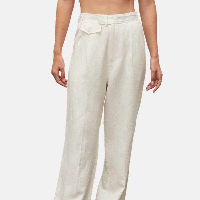 Crescent Jules Wide Leg Trousers In White