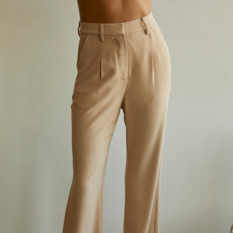 Crescent Julie Wide-leg Trousers In Taupe