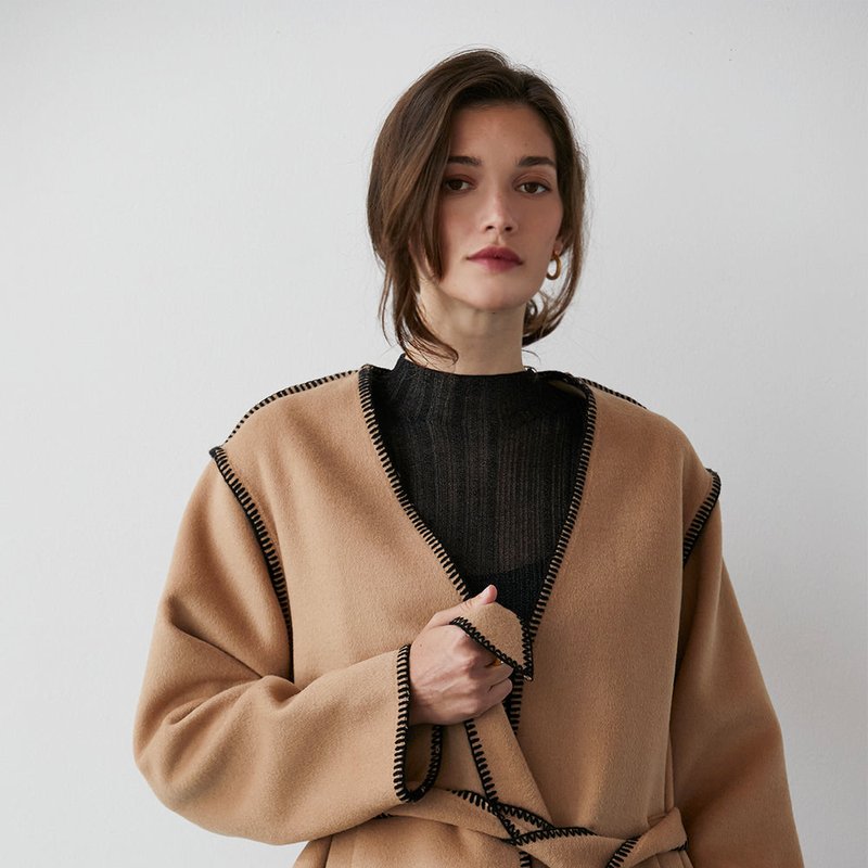 Crescent Kendra Wool Blend Jacket In Brown