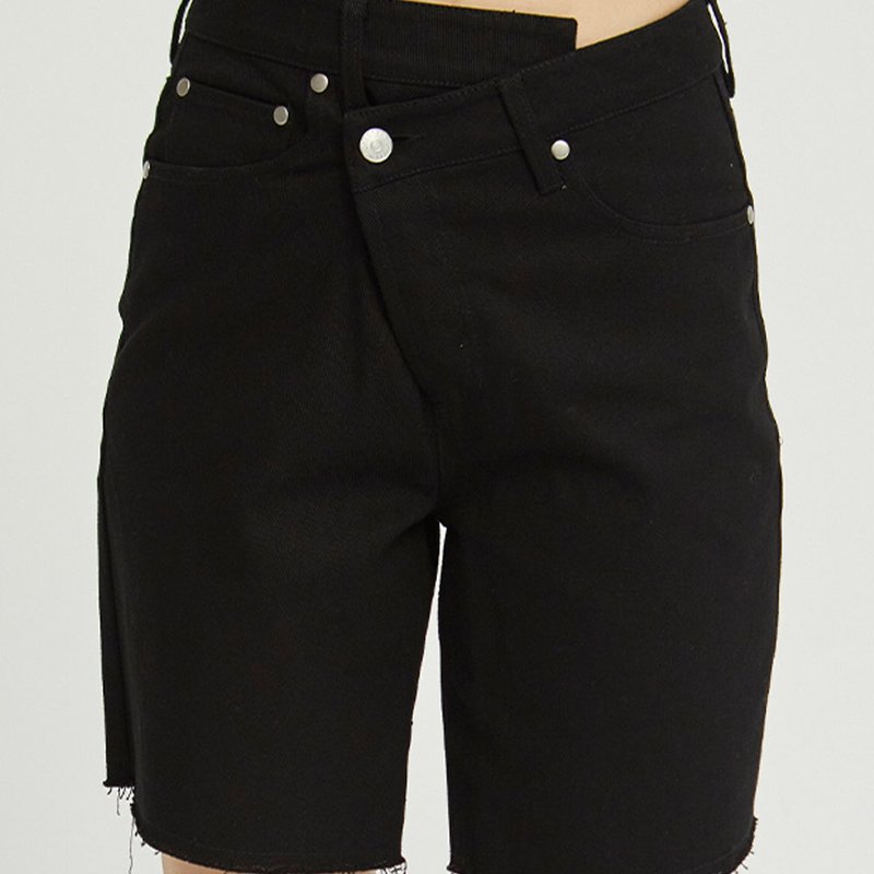 Crescent Leeor Denim Bermuda Shorts In Black
