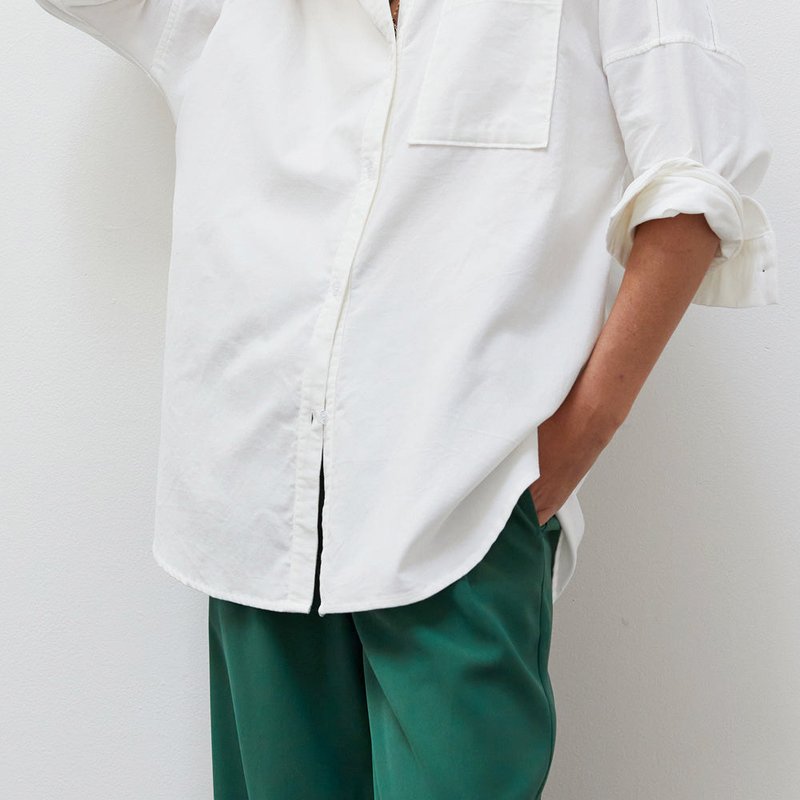 Crescent Mardi Corduroy Oversized Shirt In White