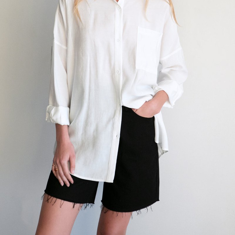 Crescent Marne Button Up Top In White