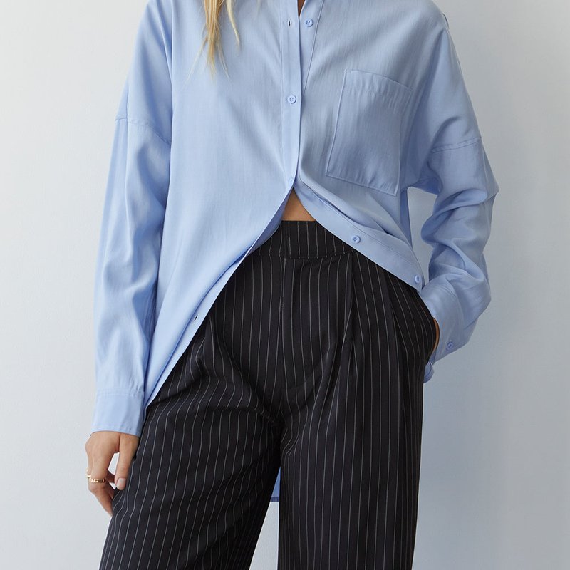 Crescent Marne Button Up Top In Blue