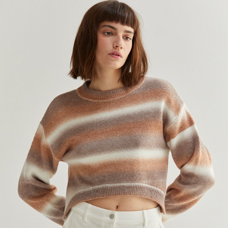 Shop Crescent Nikki Ombre Sweater In Brown