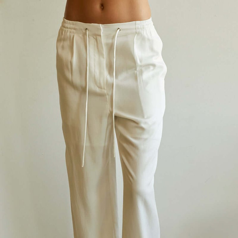 Crescent Quinn Easy Tencel Trousers In White