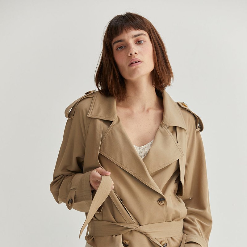 Shop Crescent Reese Trench Jacket In Brown