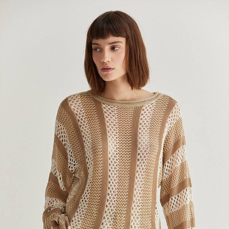 Shop Crescent Sadie Crochet Top In Brown