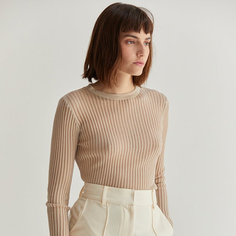 Shop Crescent Tina Knit Top In Brown