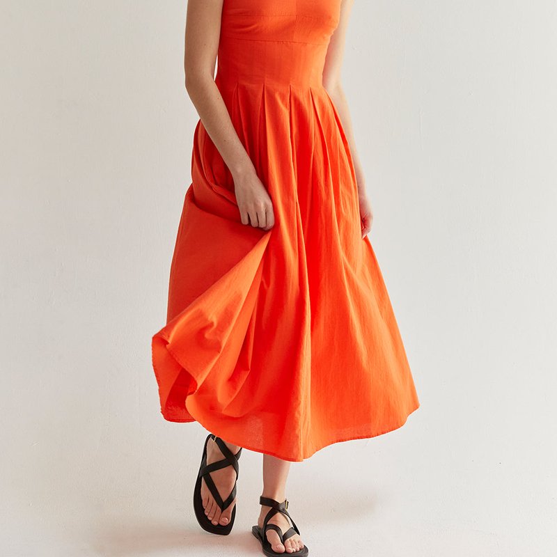 Shop Crescent Valerie Midi Dress In Orange