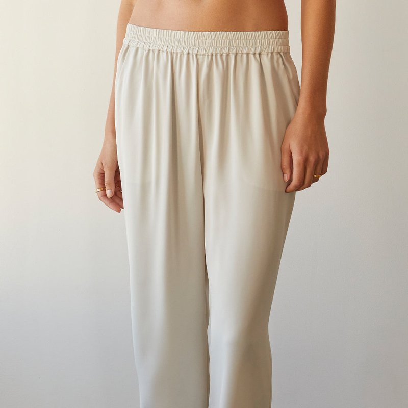 Crescent Vicy Satin Pants In White