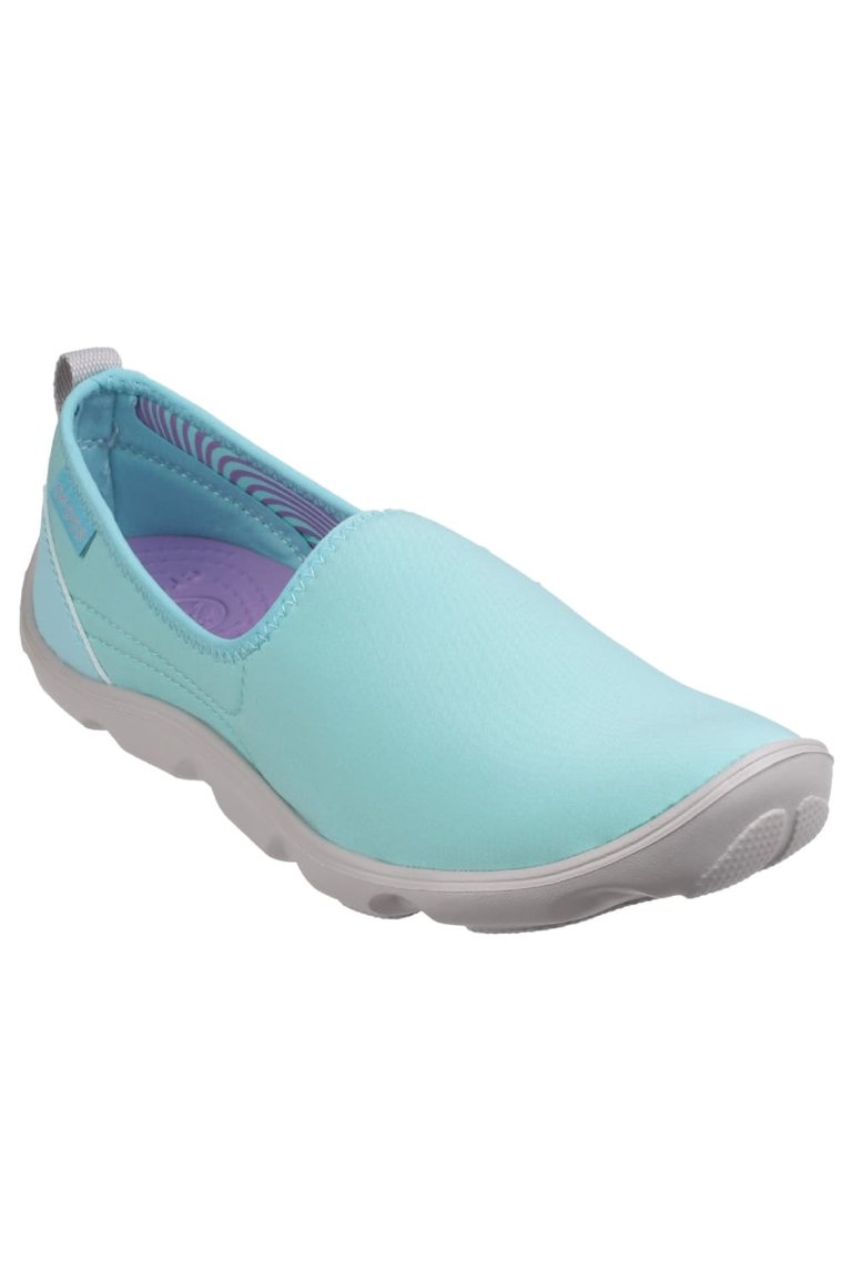 Womens/Ladies Duet Busy Day Skimmer Slip On Clogs - Ice Blue/Pearl White - Ice Blue/Pearl White