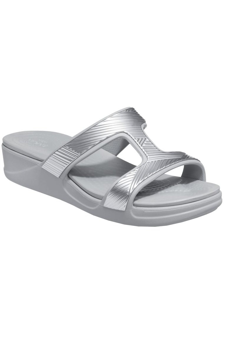Womens/Ladies Monterey Metallic Sandals - Light Grey - Light Grey