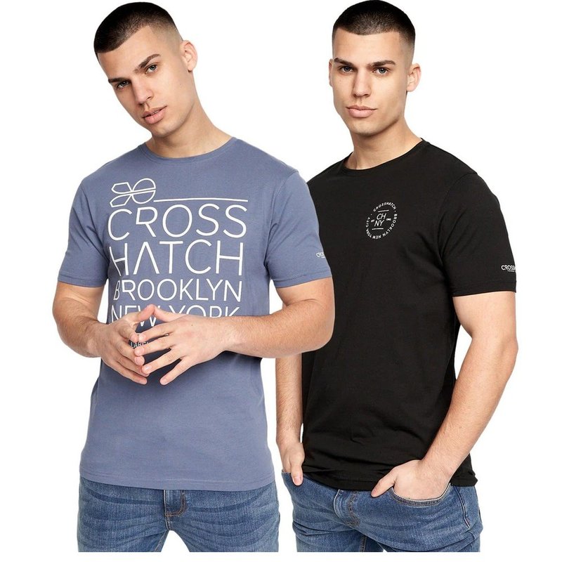 Crosshatch Mens Bestforth T-shirt In Black