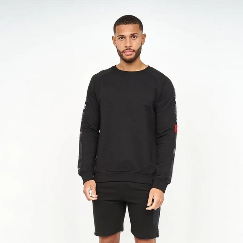Crosshatch Mens Brickmore Sweatshirt In Black