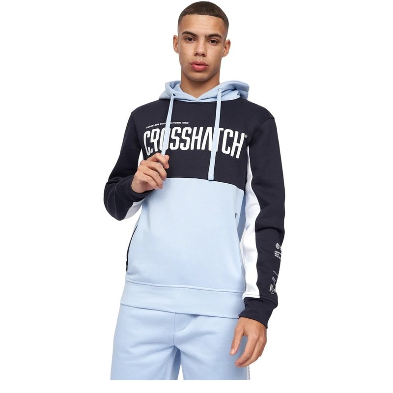 Crosshatch Mens Compounds Hoodie In Blue