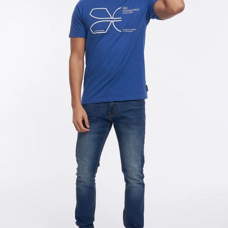 Crosshatch Mens Cutups T-shirt In Blue