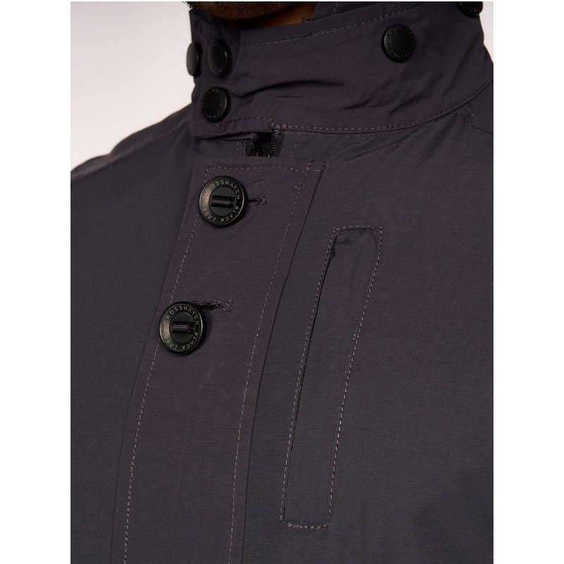 Shop Crosshatch Mens Douro Cotton Jacket In Grey
