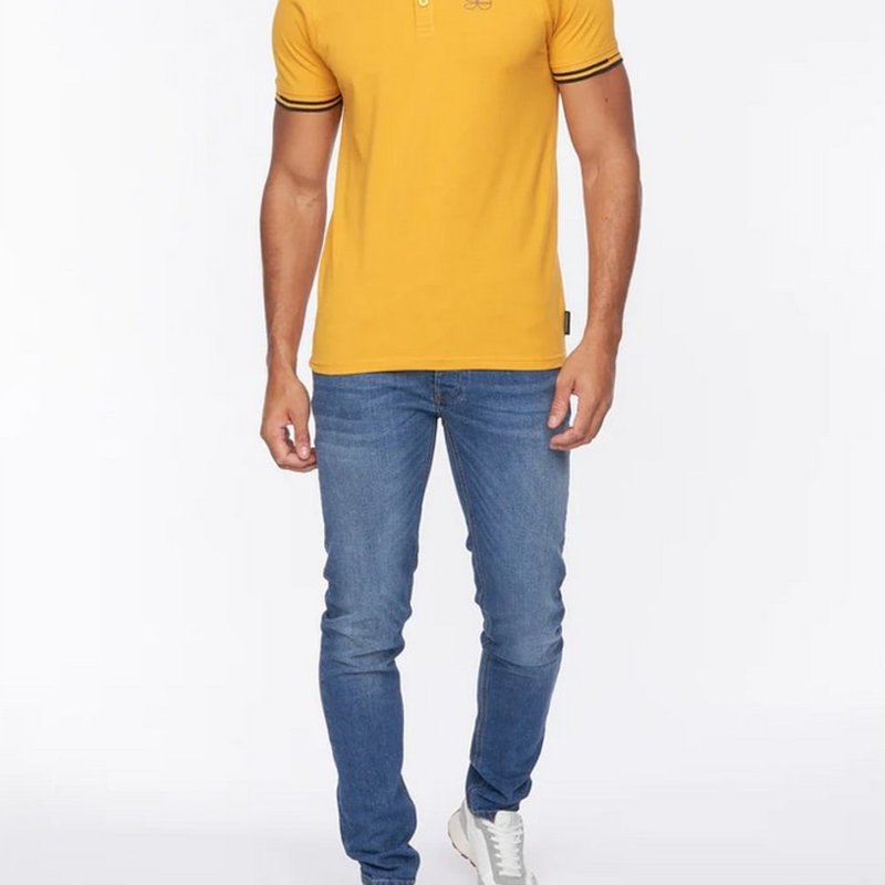 Shop Crosshatch Mens Kermlax Polo Shirt In Yellow