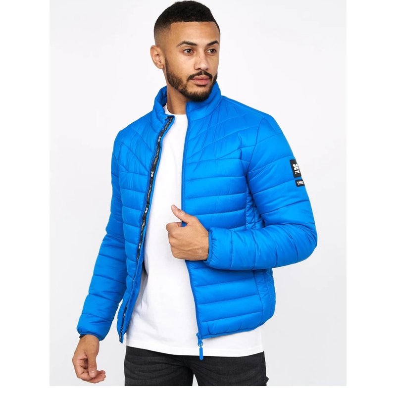 Shop Crosshatch Mens Mellawear Padded Jacket In Blue