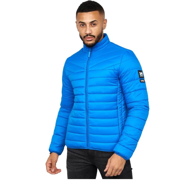 Shop Crosshatch Mens Mellawear Padded Jacket In Blue