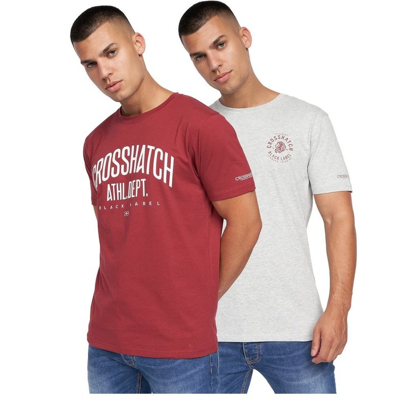 Crosshatch Mens Oldskool T-shirt In Red