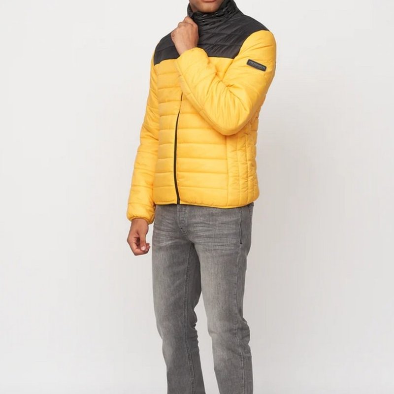 Crosshatch Mens Presnell High-neck Jacket In Yellow