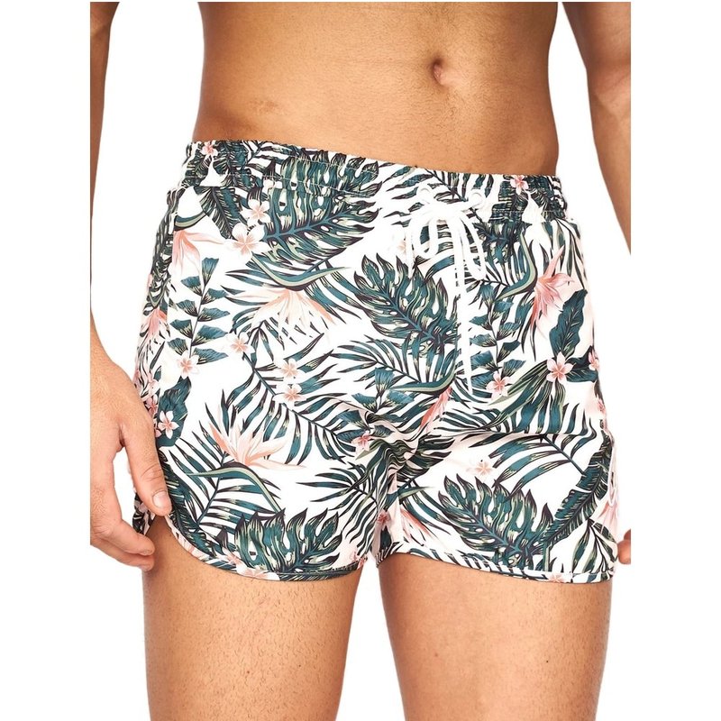 Shop Crosshatch Mens Rainforest Swim Shorts In White