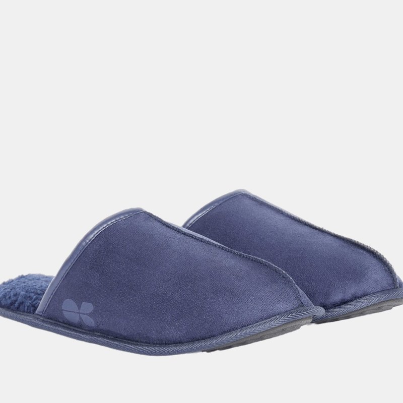 Crosshatch Mens Tinuviel Faux Fur Slippers In Blue