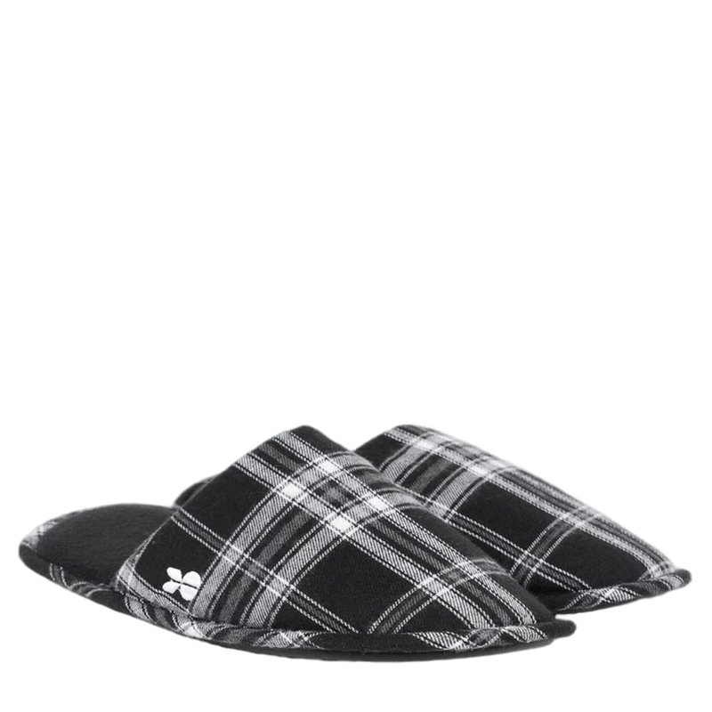 Crosshatch Mens Twostep Checked Slippers In Black