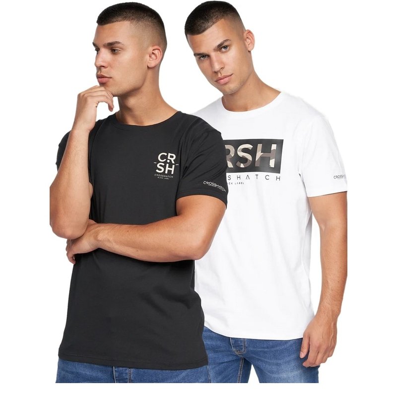 Crosshatch Mens Wamter T-shirt In Black