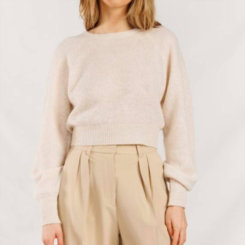 Shop Crush Gauzy Knit Cropped Cashmere Sweater In Brown