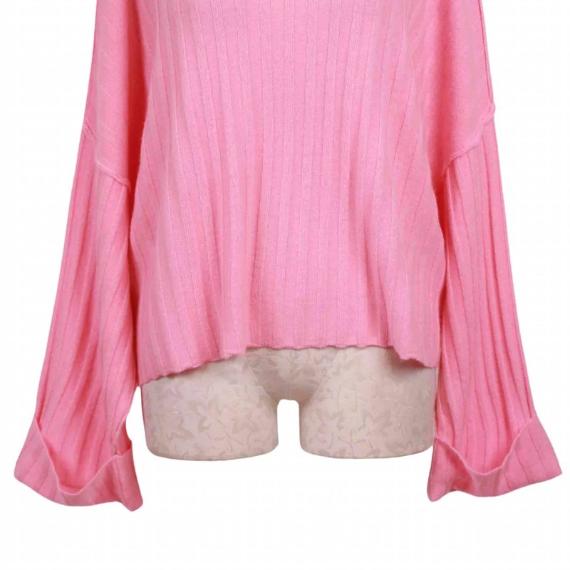 Shop Crush Rosie Ribbed Roll Neck Sweater In Belini In Pink