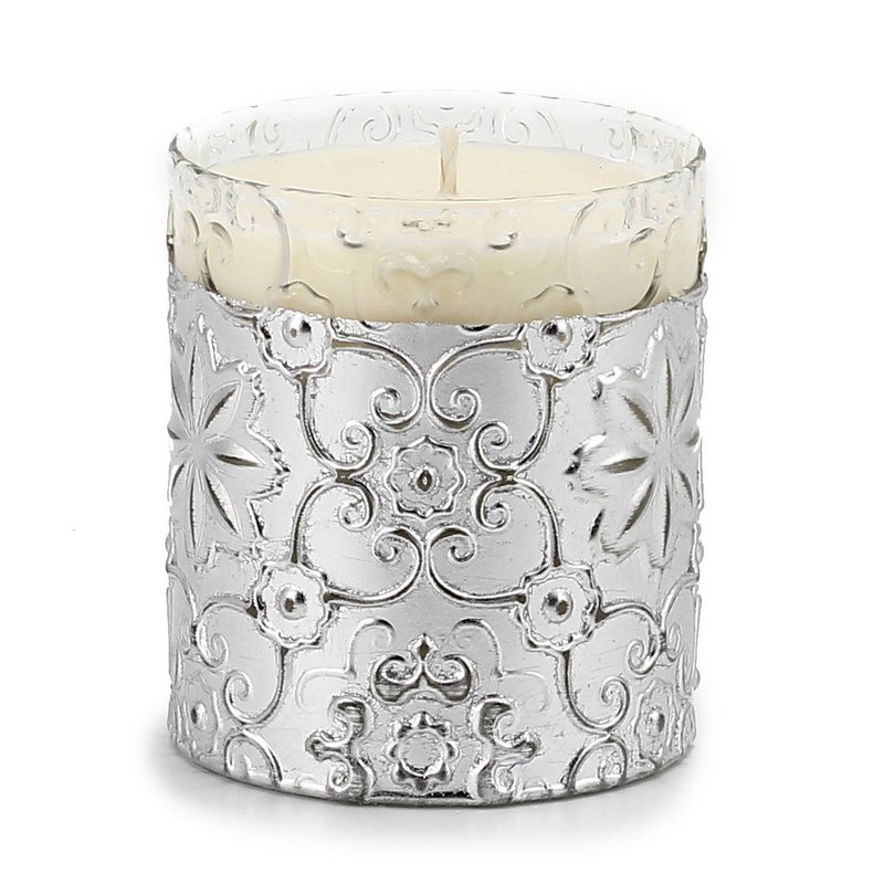 Crystal_candles Crystal Candles: Bass Relief Design With Silver Leaf Finish