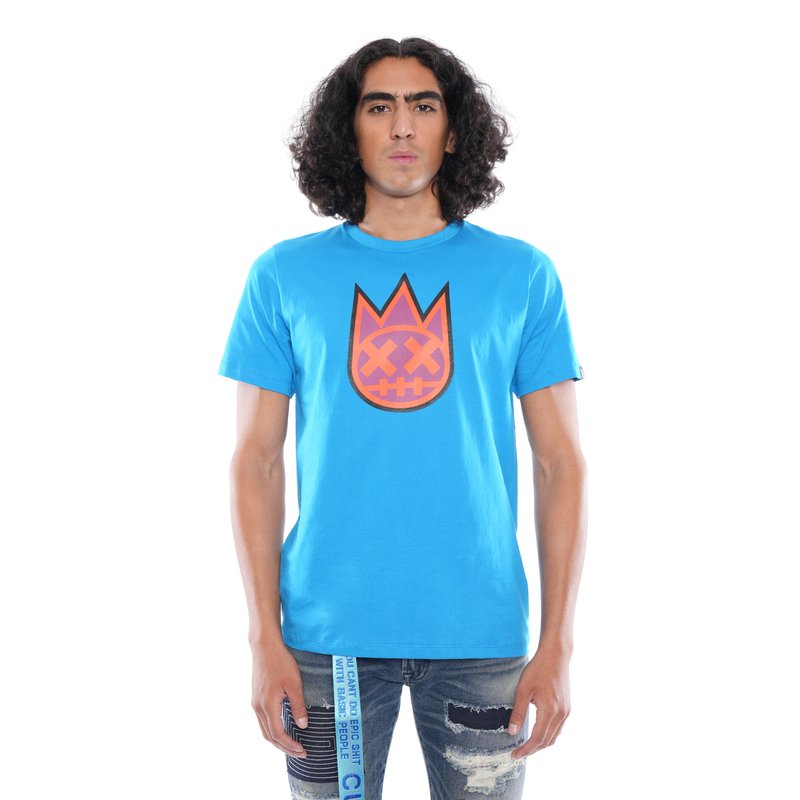 Shop Cult Of Individuality 3d Clean Shimuchan Logo Short Sleeve Crew Neck Tee In Dresden Blue