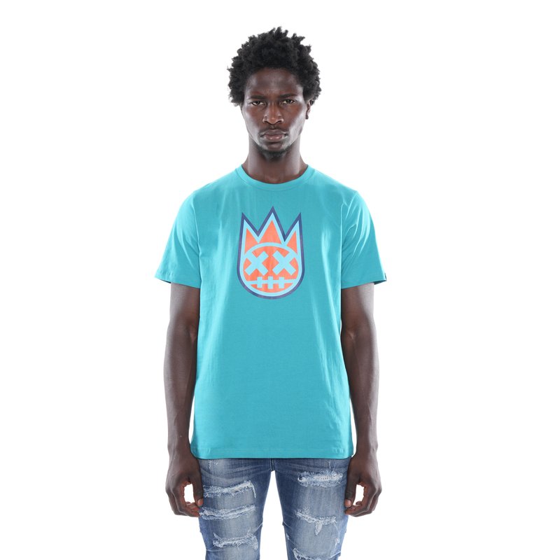 CULT OF INDIVIDUALITY 3D CLEAN SHIMUCHAN LOGO SHORT SLEEVE CREW NECK TEE IN TILE BLUE