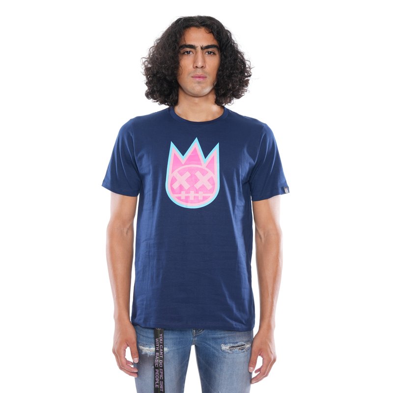 Cult Of Individuality 3d Clean Shimuchan Logo Short Sleeve Crew Neck Tee In True Navy In Blue
