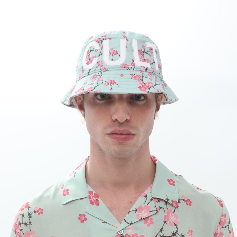 Cult Of Individuality Bucket Hat In Cherry Blossom In Green