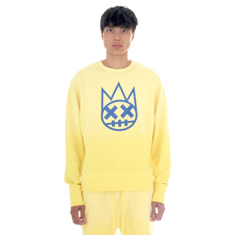Cult Of Individuality Core Crew Neck Fleece In Vintage Yellow