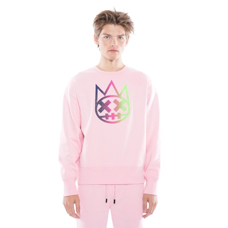 Cult Of Individuality Crew Neck Fleece Sweatshirt In Candy Pink