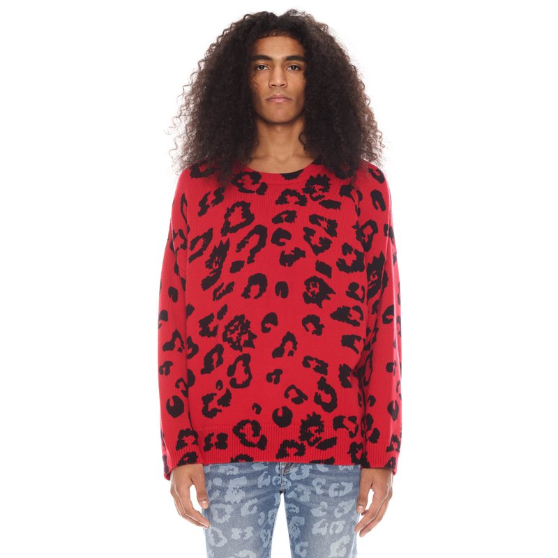 Shop Cult Of Individuality Crew Neck Sweater In Red