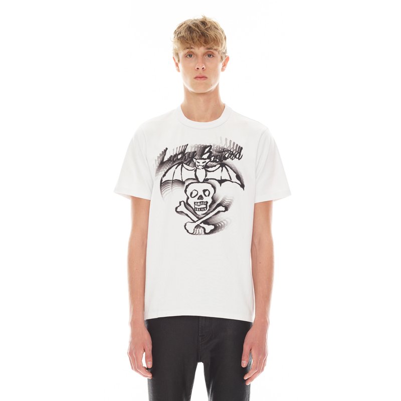 Cult Of Individuality Lucky Bastard Short Sleeve Crew Neck Tee In White