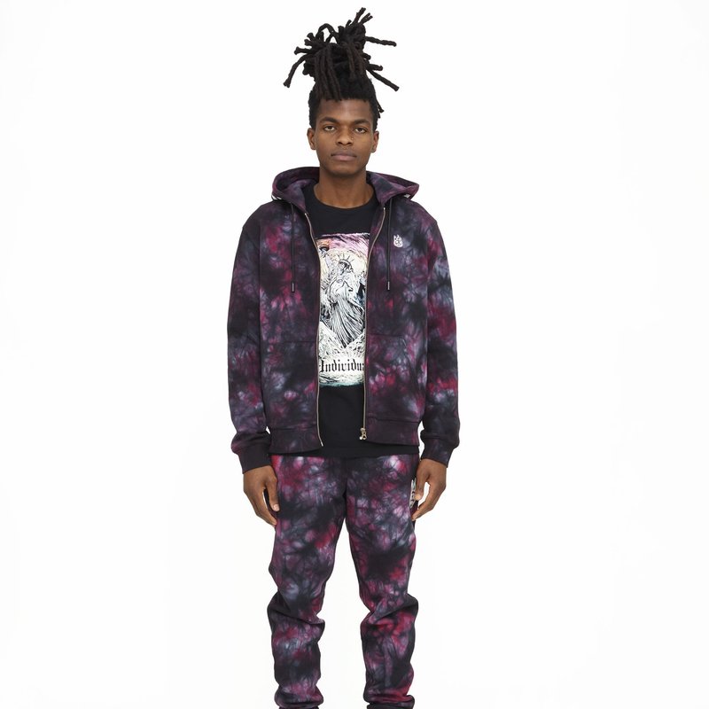 Cult Of Individuality Novelty Sweatpant In Merlot Tie Dye In Multi
