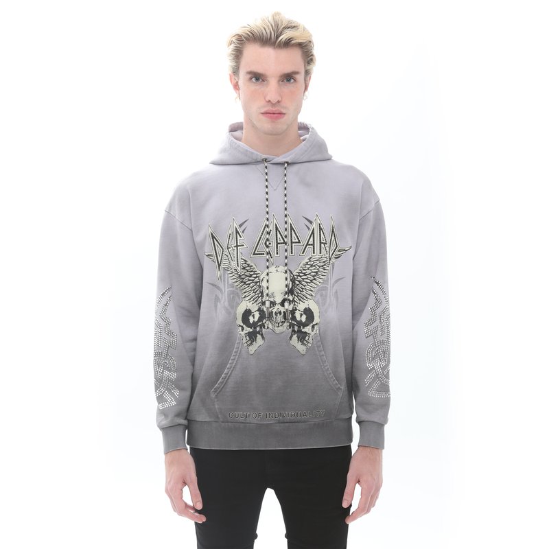 CULT OF INDIVIDUALITY PULLOVER SWEATSHIRT IN DEF LEPPARD TRIBAL GREY