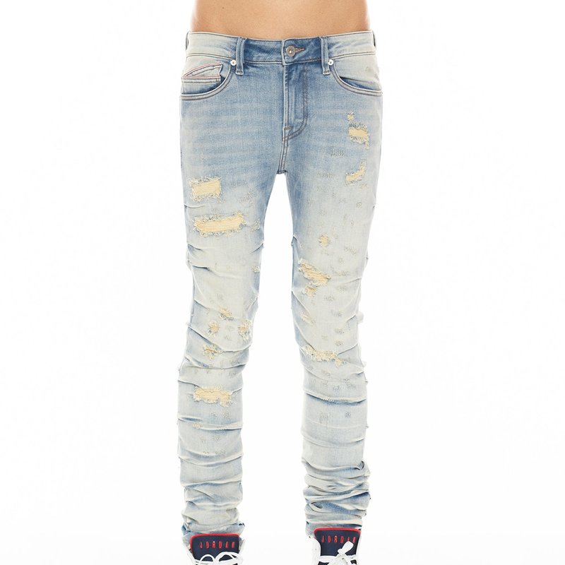 Cult Of Individuality Punk Nomad In Scars Denim In Blue