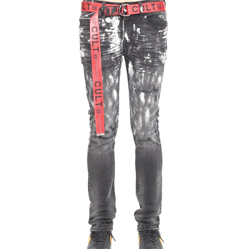 Cult Of Individuality Punk Super Skinny Belted In Grey