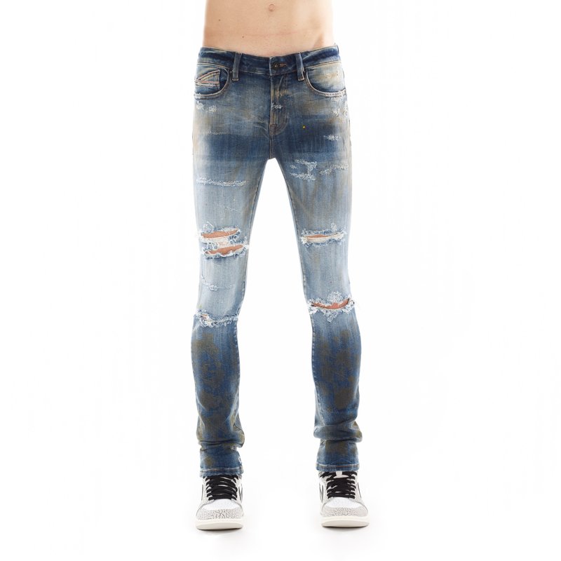 Shop Cult Of Individuality Punk Super Skinny Jeans In Lark In Blue