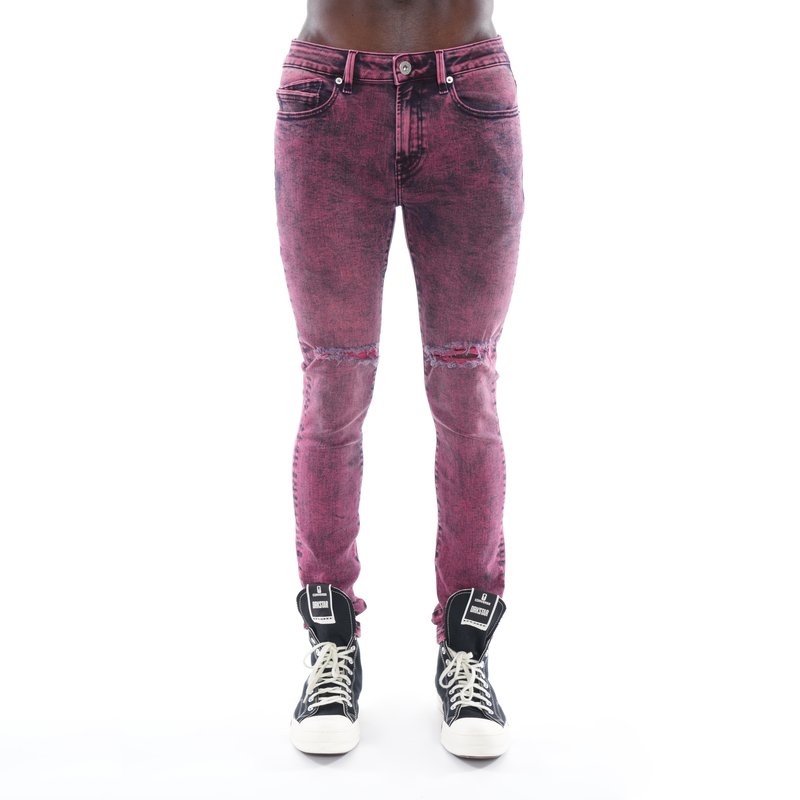 Cult Of Individuality Punk Super Skinny Jeans In Ruby Red
