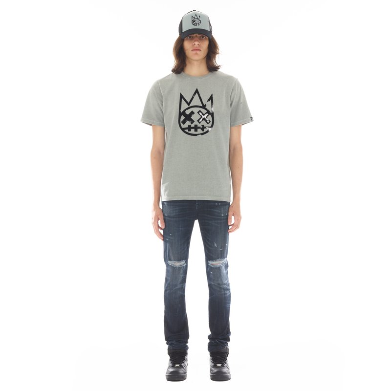 Shop Cult Of Individuality Shimuchan Logo Short Sleeve Crew Neck Tee In Vintage Grey