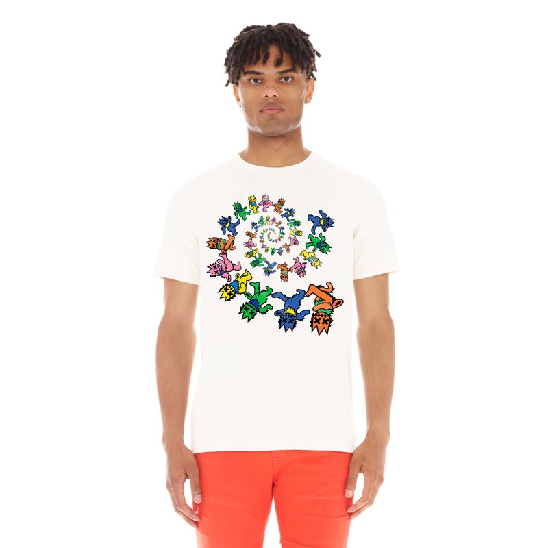 Shop Cult Of Individuality Short Sleeve Crew Neck Tee "dancing Bears" In White
